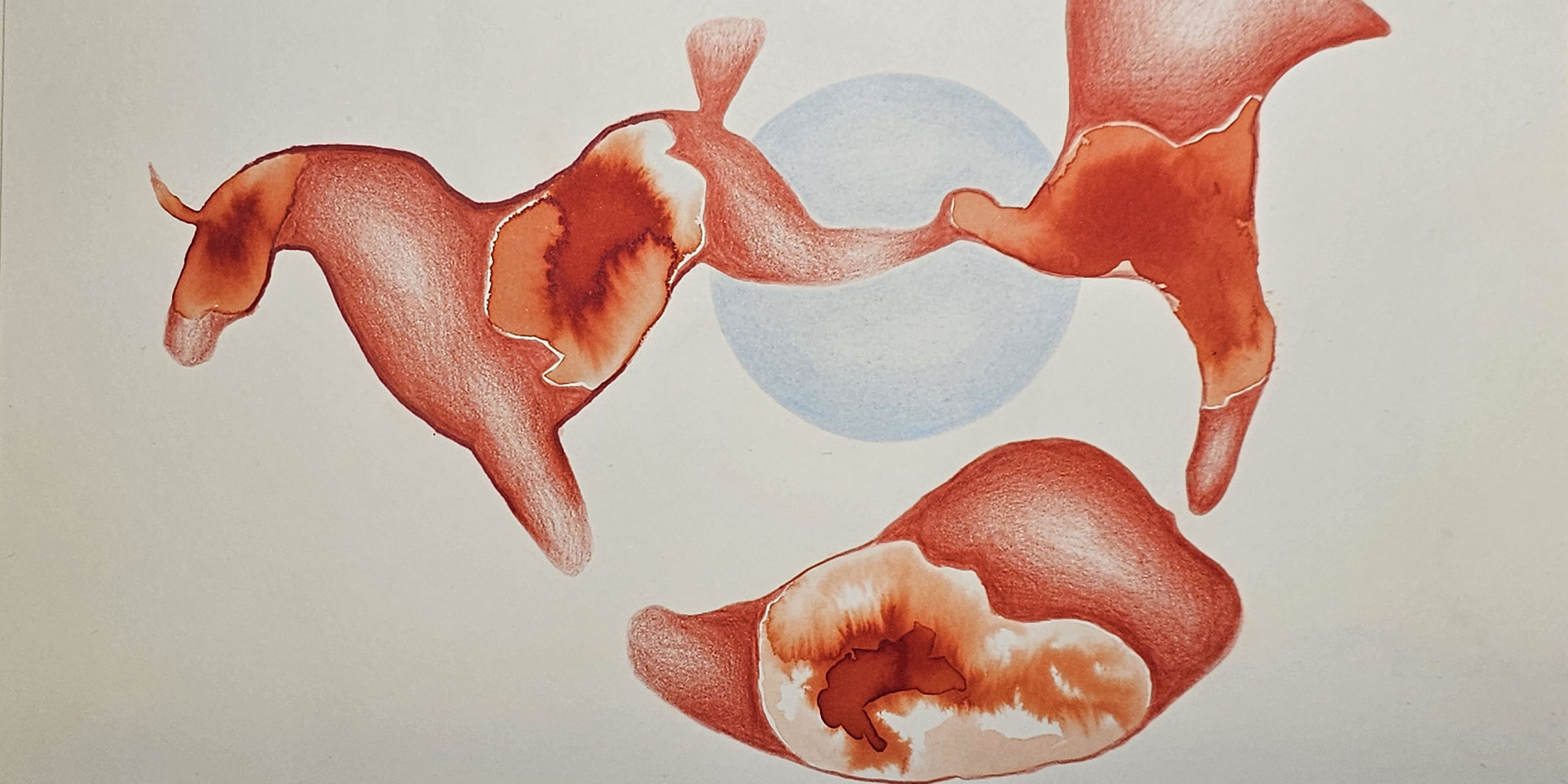 Bilde malt av Birte. Fantasifigurer og former.