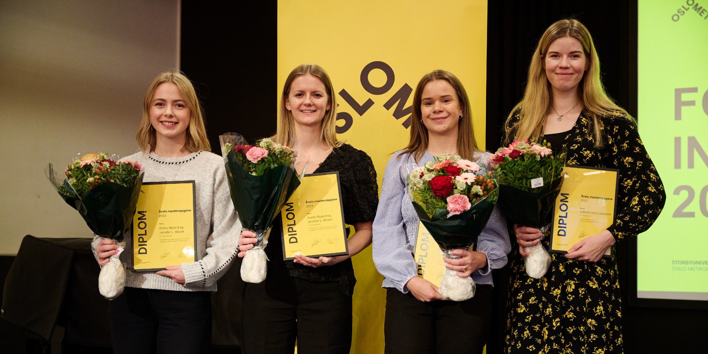 The four winners of the OsloMet Master`s Thesis Prize 2023