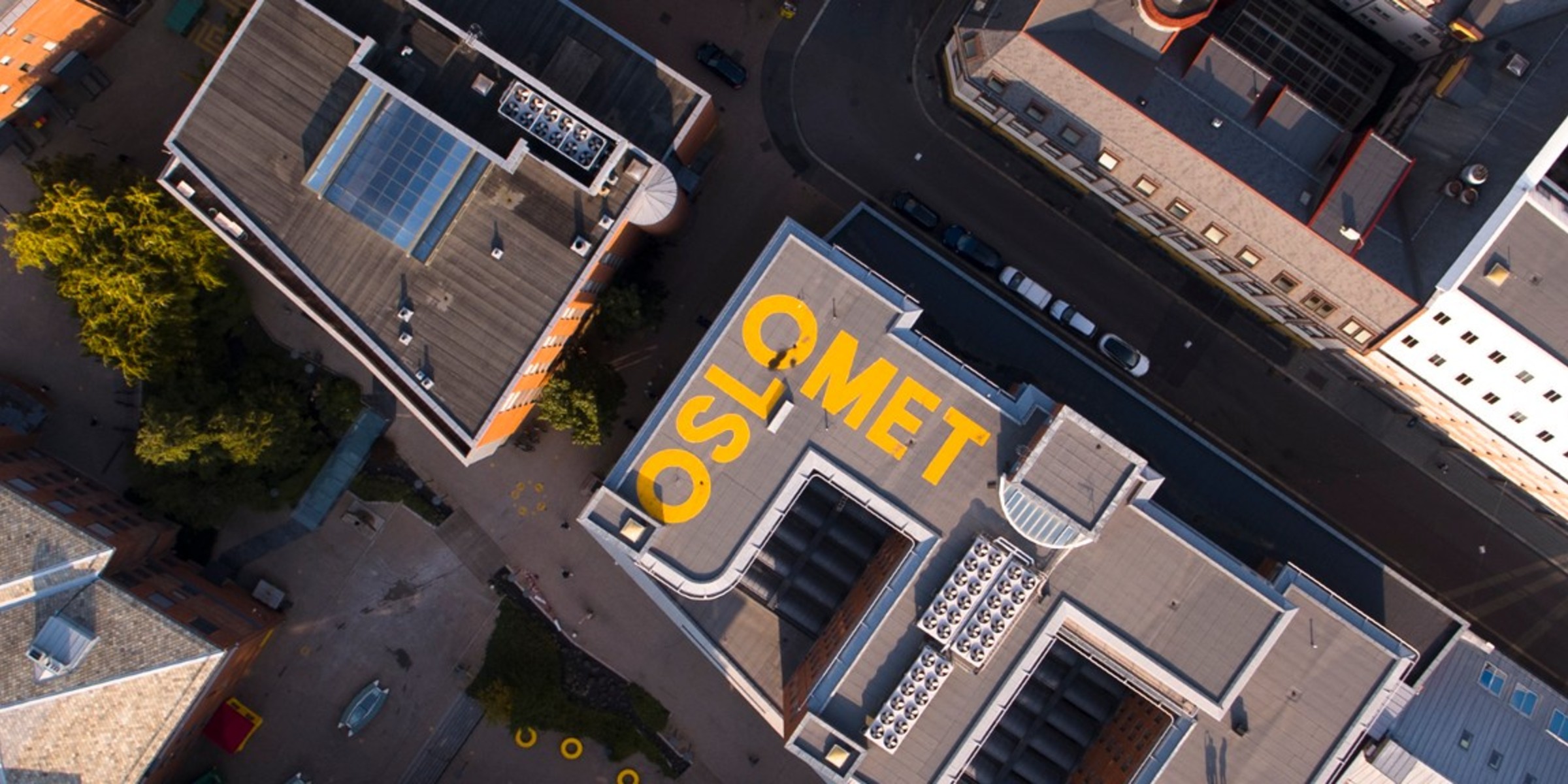 Drone picture over campus Pilestredet.