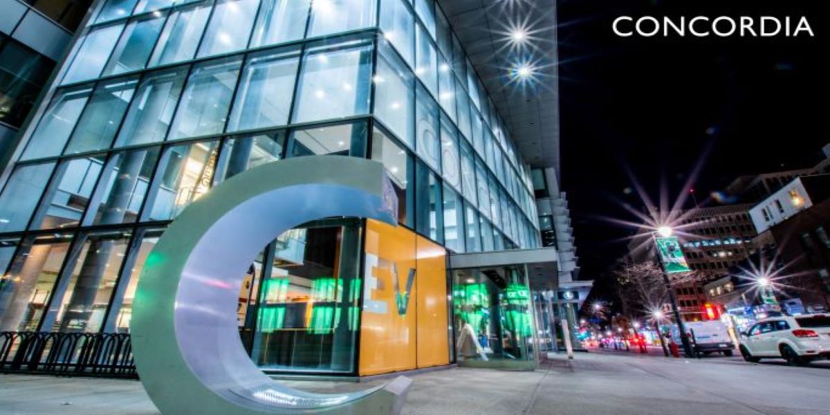 EV building entrance at night