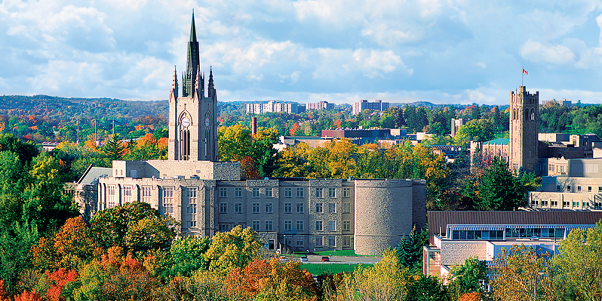 An aerial view of the Western campus in fall